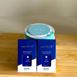 🔥Mega ProMotion Capri Blue Jean Pura Smart Diffuser Pack of 2 and candle Blue